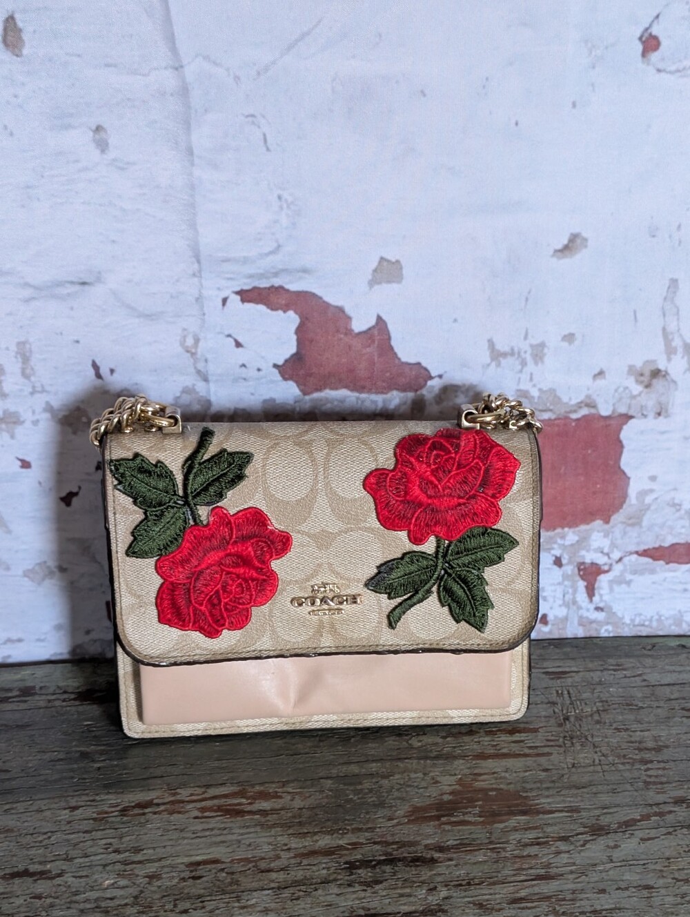 Coach Klare Rose Embroidered Crossbody Handbag
